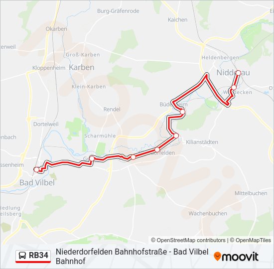RB34 Bus Line Map
