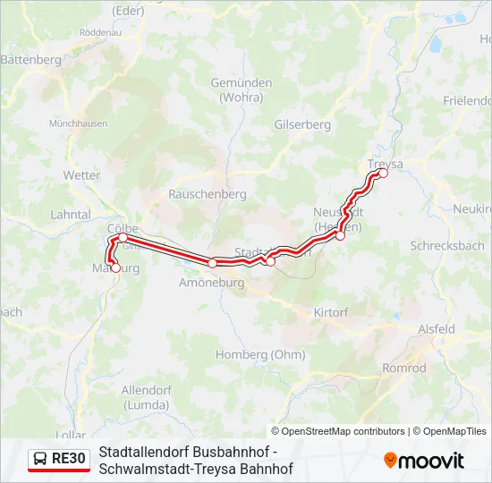 RE30 Bus Line Map