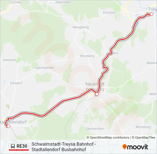 RE30 Bus Line Map
