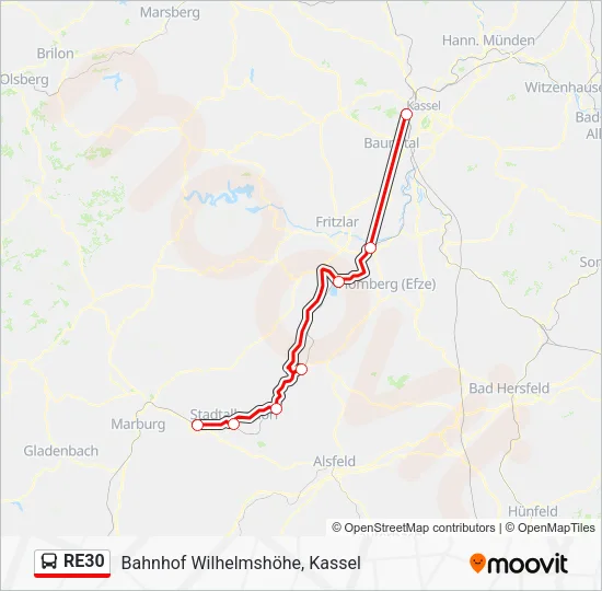 RE30 Bus Line Map