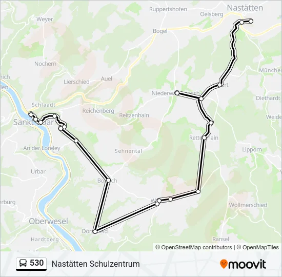 530 Bus Line Map