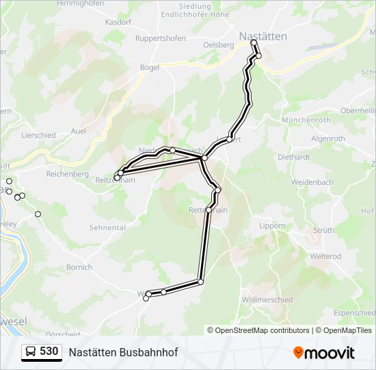 530 Bus Line Map