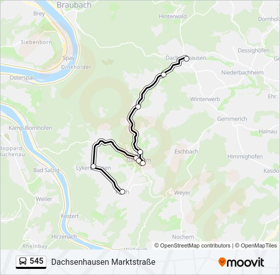 545 Bus Line Map