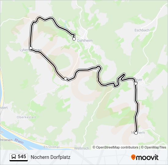 545 Bus Line Map