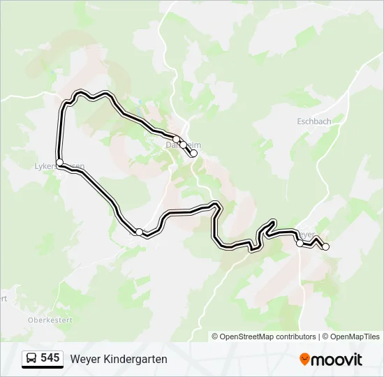 545 Bus Line Map