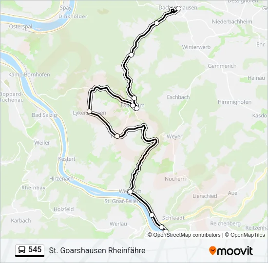 545 Bus Line Map