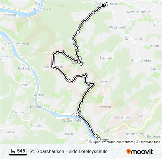 545 Bus Line Map