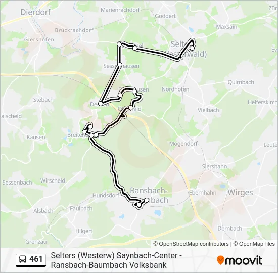 Автобус 461: карта маршрута