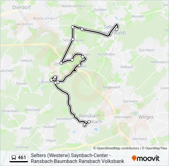 461 Bus Line Map