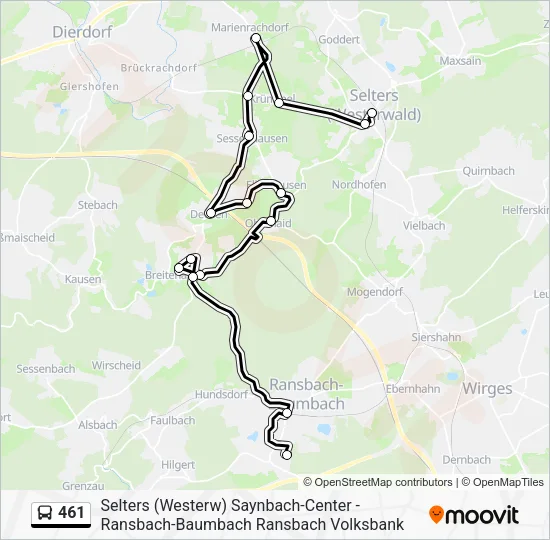 461 Bus Line Map