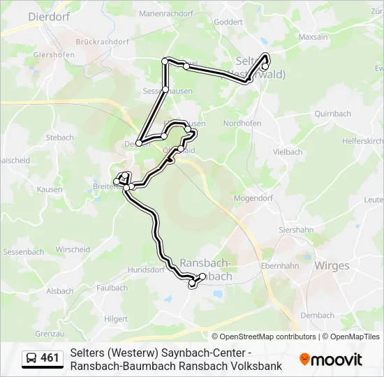 461 Bus Line Map