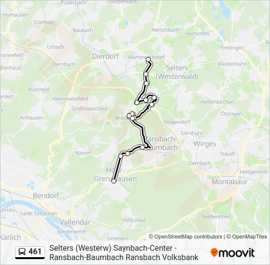 461 Bus Line Map