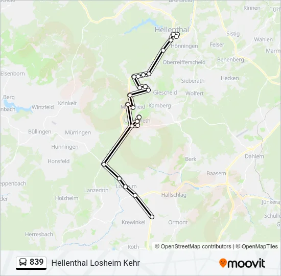 839 Bus Line Map