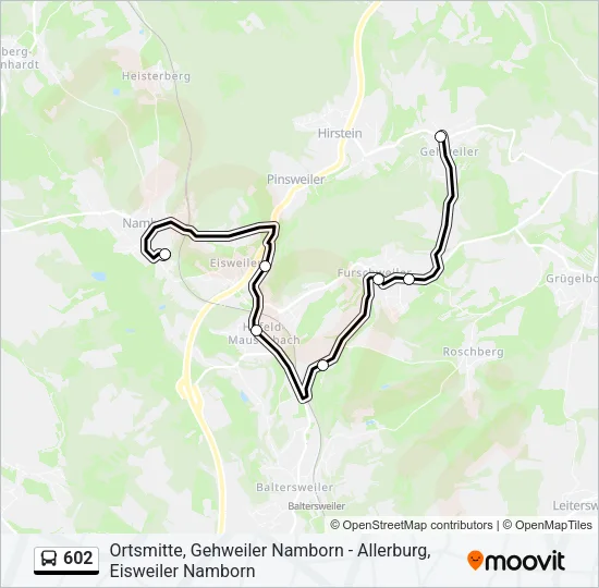 602 Bus Line Map