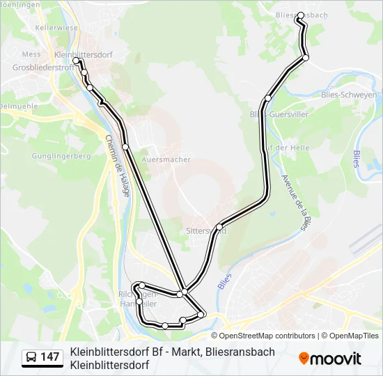 147 Bus Line Map