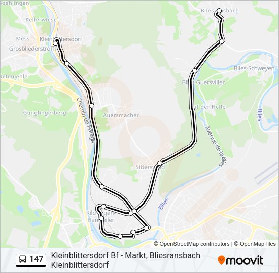 Автобус 147: карта маршрута