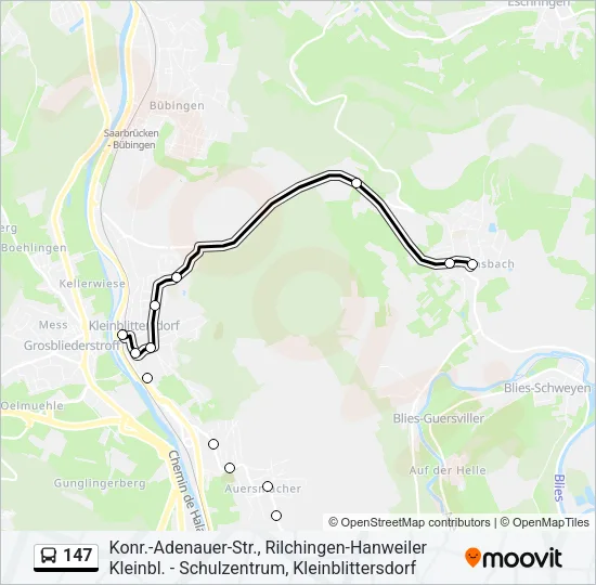 147 Bus Line Map