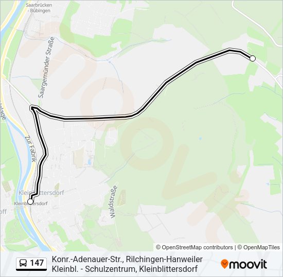 Автобус 147: карта маршрута