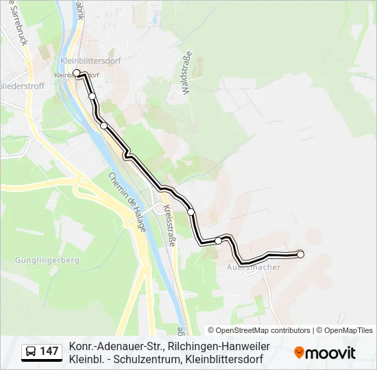 147 Bus Line Map