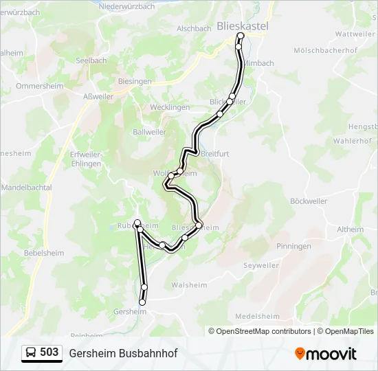 503 Bus Line Map