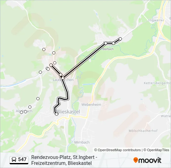 547 Bus Line Map