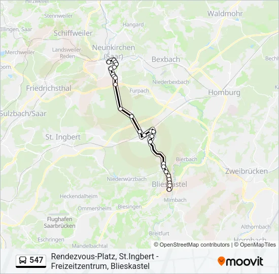 547 Bus Line Map