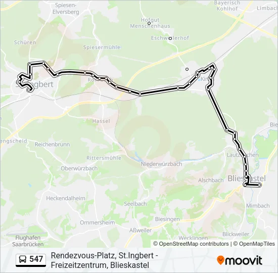 547 Bus Line Map