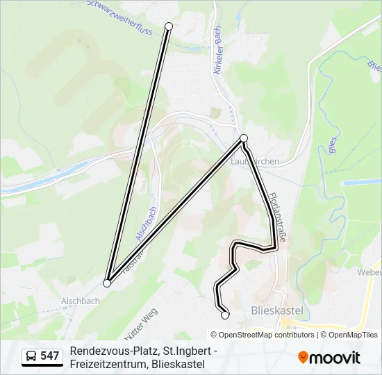 547 Bus Line Map