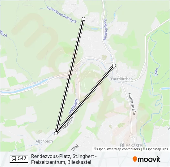 547 Bus Line Map