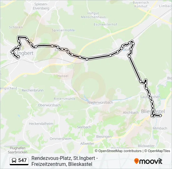 547 Bus Line Map