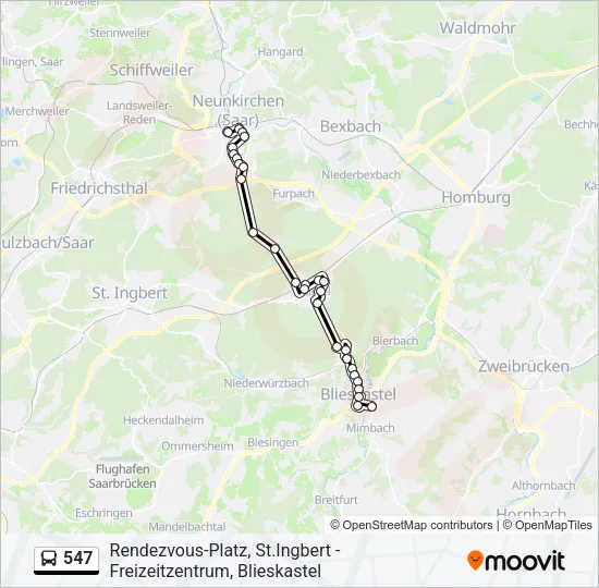 547 Bus Line Map