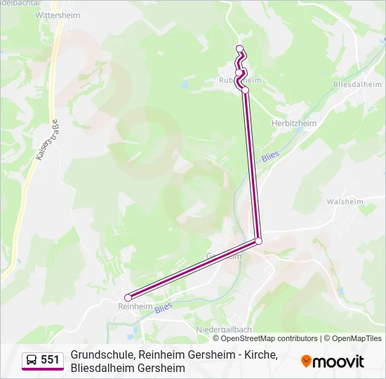 Автобус 551: карта маршрута