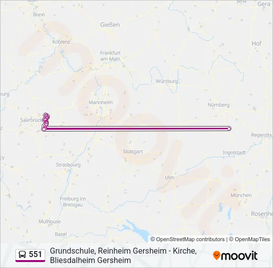 551 Bus Line Map