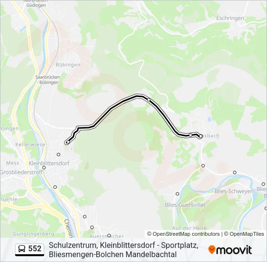 552 Bus Line Map
