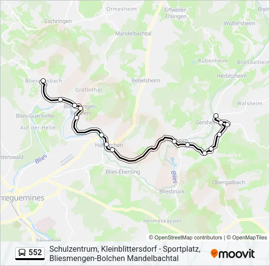 552 Bus Line Map