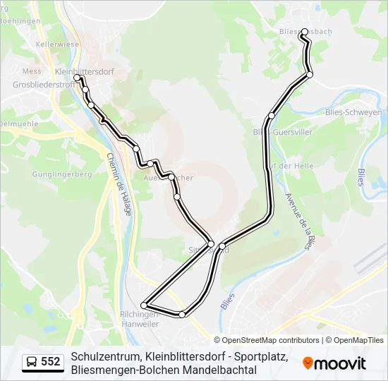 552 Bus Line Map