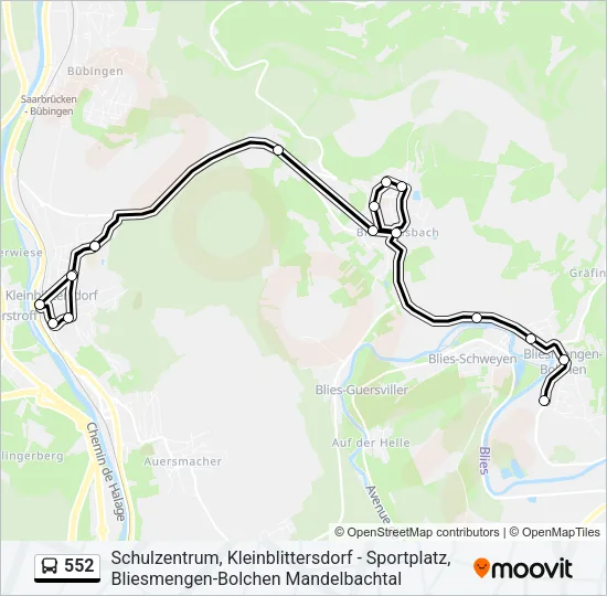 552 Bus Line Map