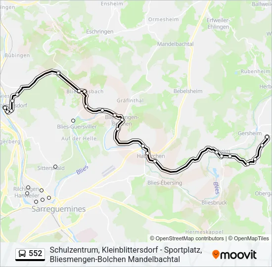 552 Bus Line Map