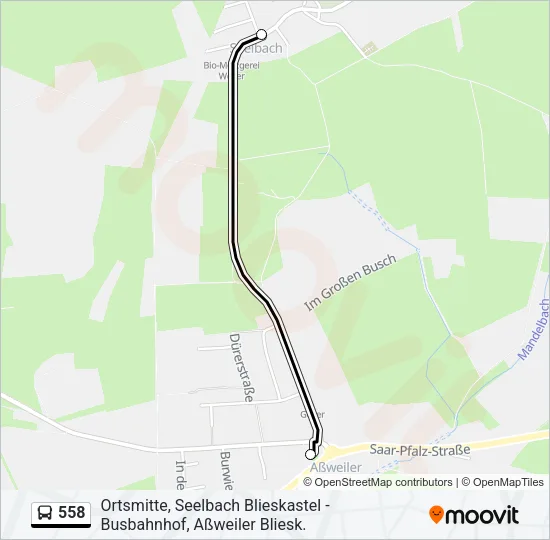 558 Bus Line Map