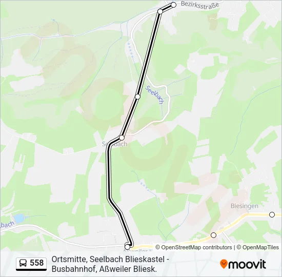 558 Bus Line Map
