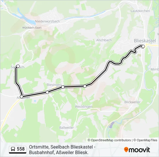 558 Bus Line Map