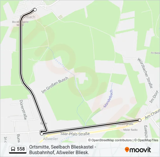 558 Bus Line Map