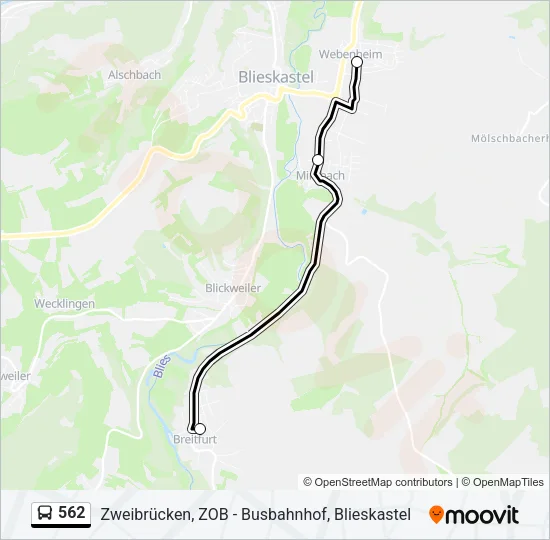 562 Bus Line Map