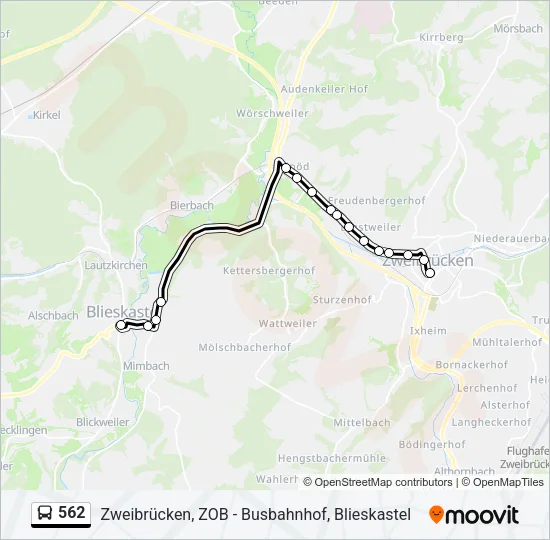 562 Bus Line Map