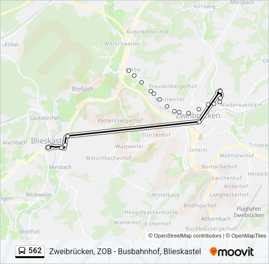 562 Bus Line Map