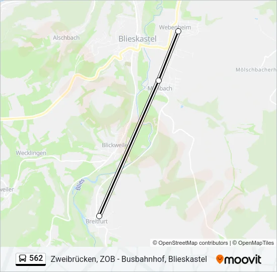 562 Bus Line Map