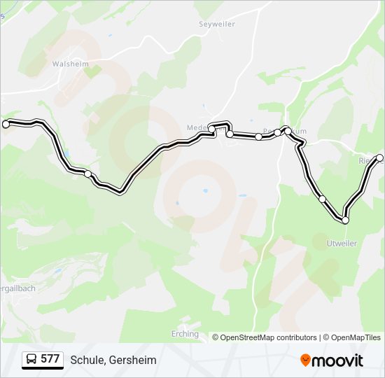 577 Bus Line Map
