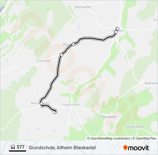 577 Bus Line Map