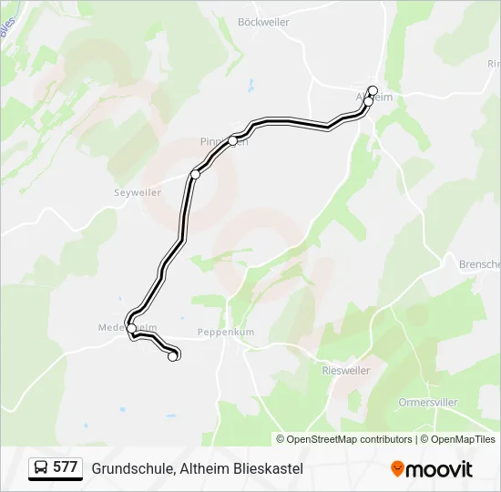 577 Bus Line Map