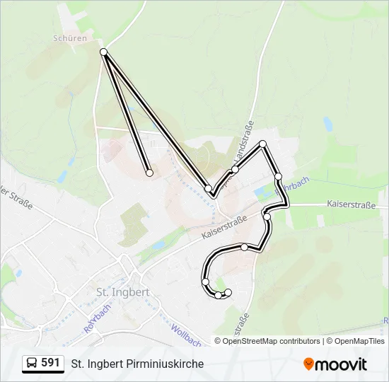 591 Bus Line Map